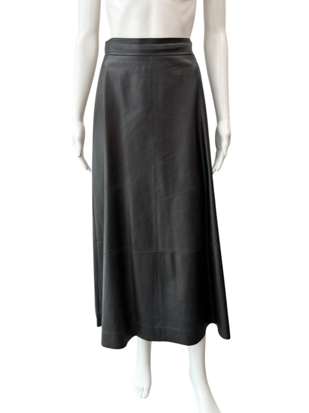 Lafayette 148 Black Leather Maxi Dress size 2/FR 34
